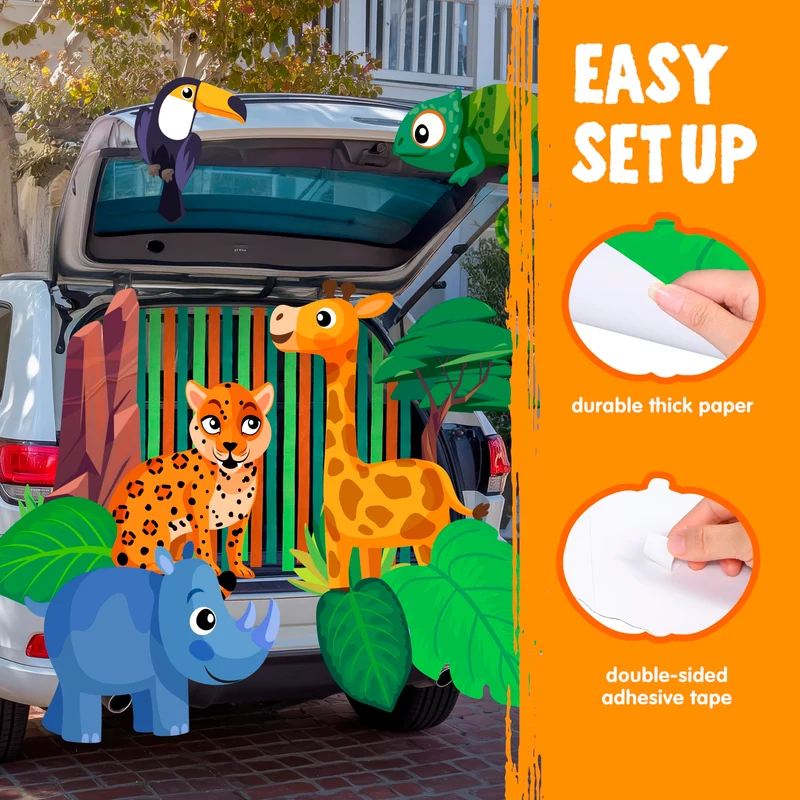 Jungle Theme Halloween Trunk or Treat Decorations Kit
