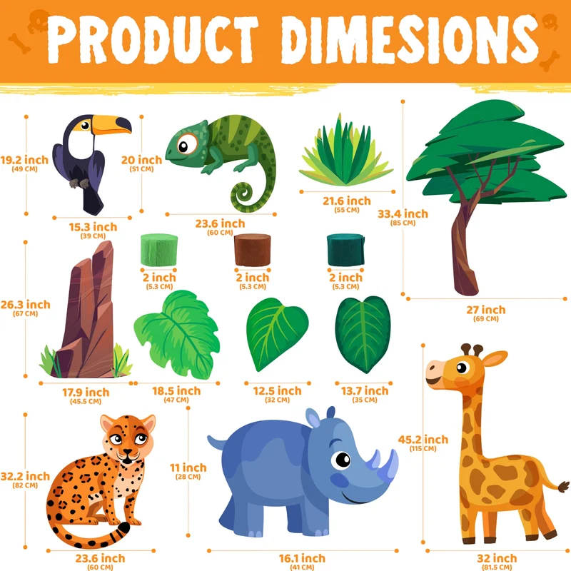 Jungle Theme Halloween Trunk or Treat Decorations Kit