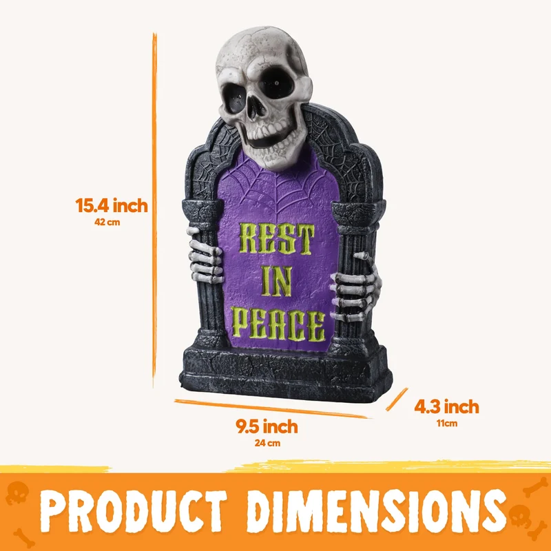 Halloween Graveyard Decorations Outdoor 3D Plastic Tombstone