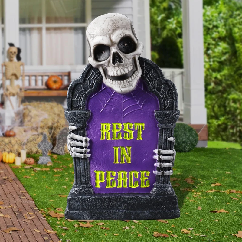 Halloween Graveyard Decorations Outdoor 3D Plastic Tombstone