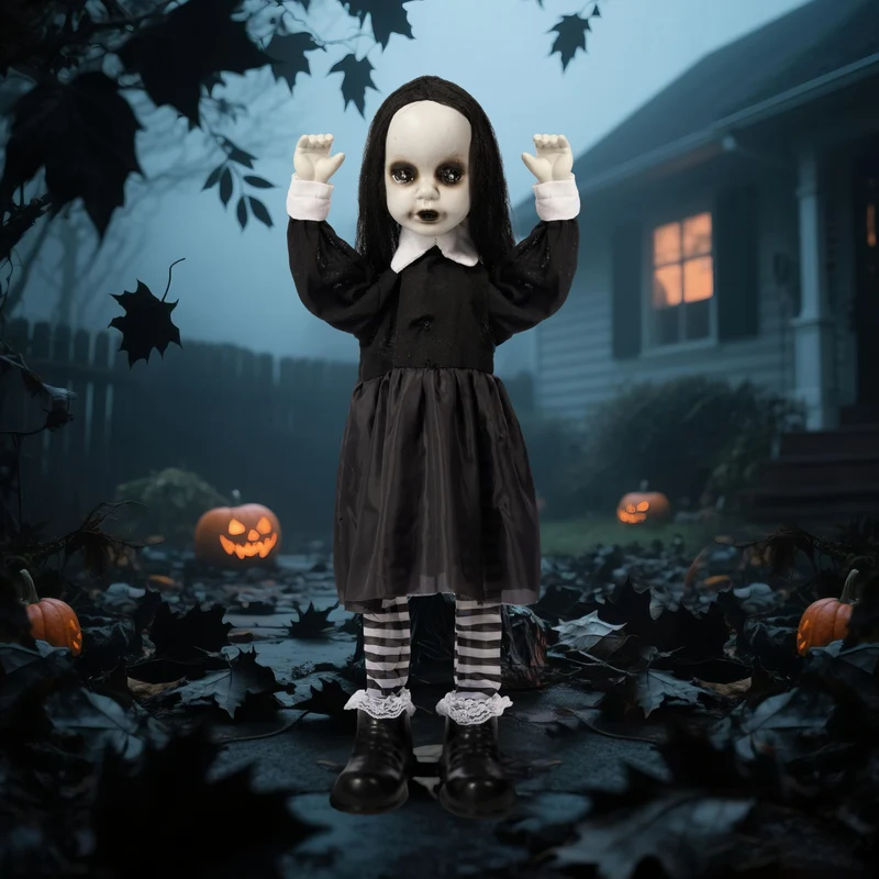 Halloween Decoration 34" Black Zombie Girl Ghost Animatronics