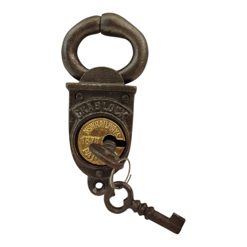 Crab Lock Railway Deko Vorhängeschloss - Eisenbahn Krabbenschloss mit Schlüsseln
