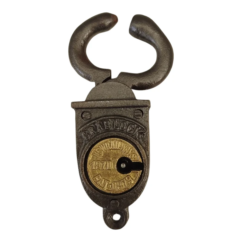 Crab Lock Railway Deko Vorhängeschloss - Eisenbahn Krabbenschloss mit Schlüsseln