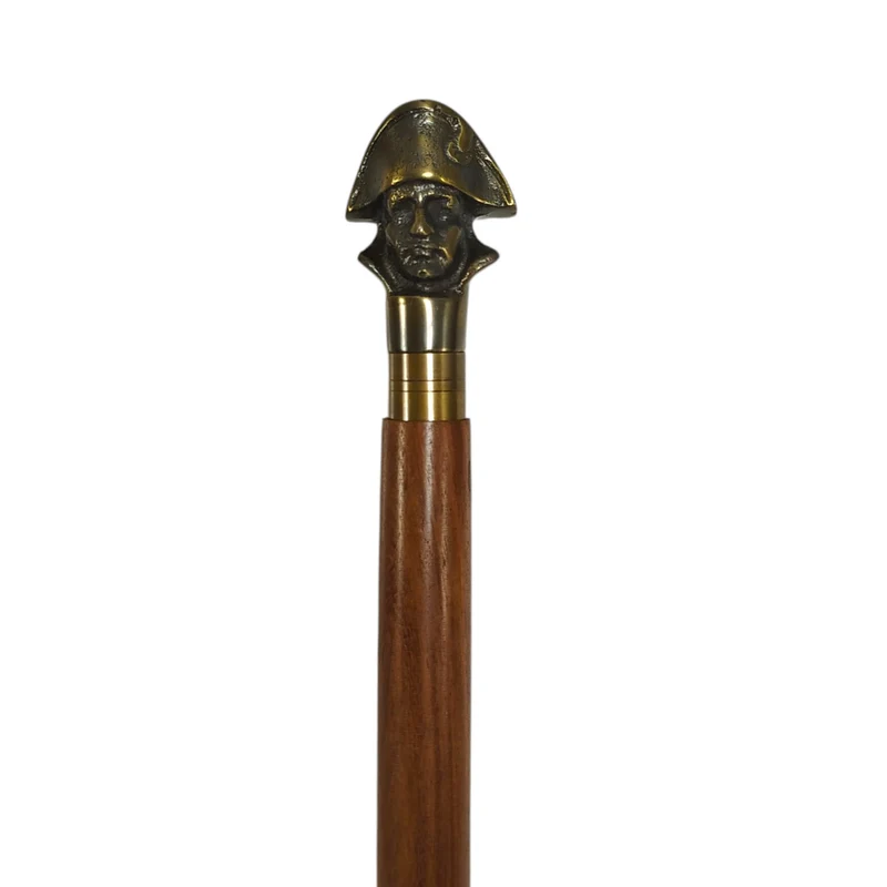 Napoleon Bonaparte Spazierstock aus Holz mit goldenem Griff aus Metall