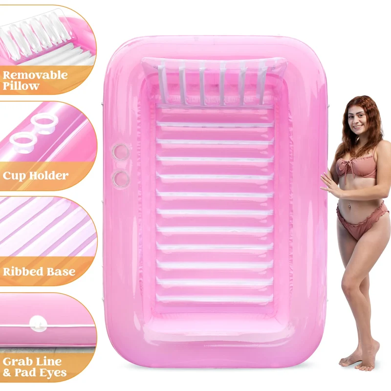 70in x 46in Large Purple Suntan Tub Pool Floats Sun Tan Tub