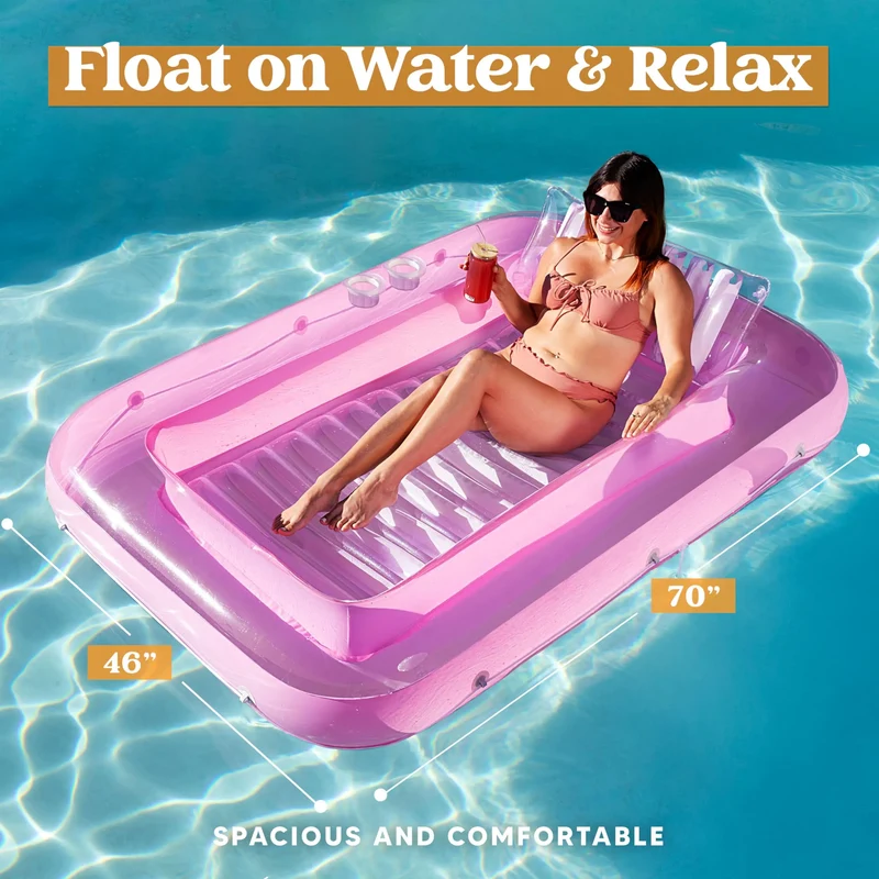 70in x 46in Large Purple Suntan Tub Pool Floats Sun Tan Tub