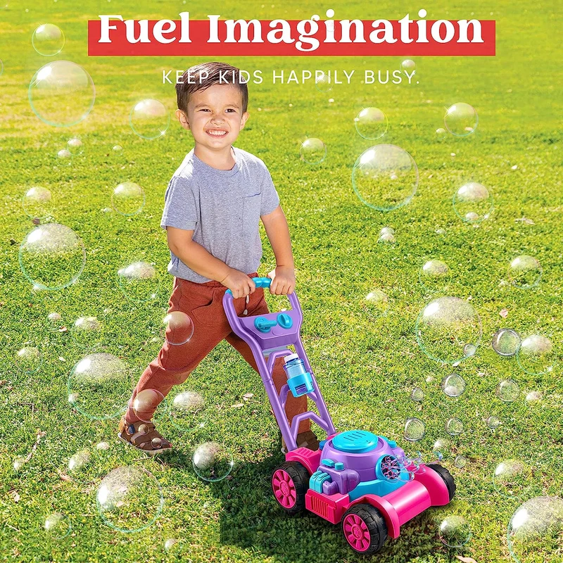 Sloosh Bubble Lawn Mower Toddler Toys, Pink