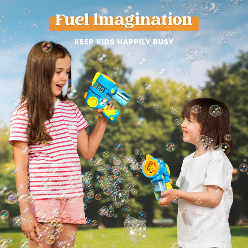 Bubble Gun Machine with Bubble Refill Solution