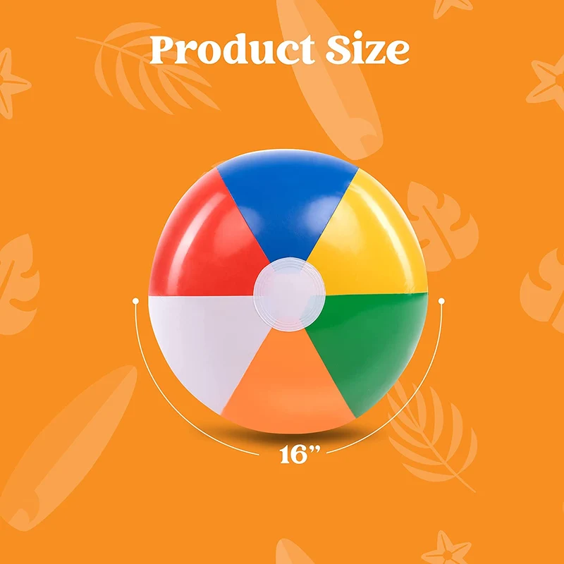 12Pcs Inflatable Beach Balls 16in