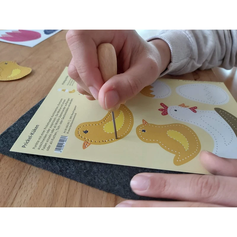 Prickeln für Kinder - Prickelset Wiese & Küken