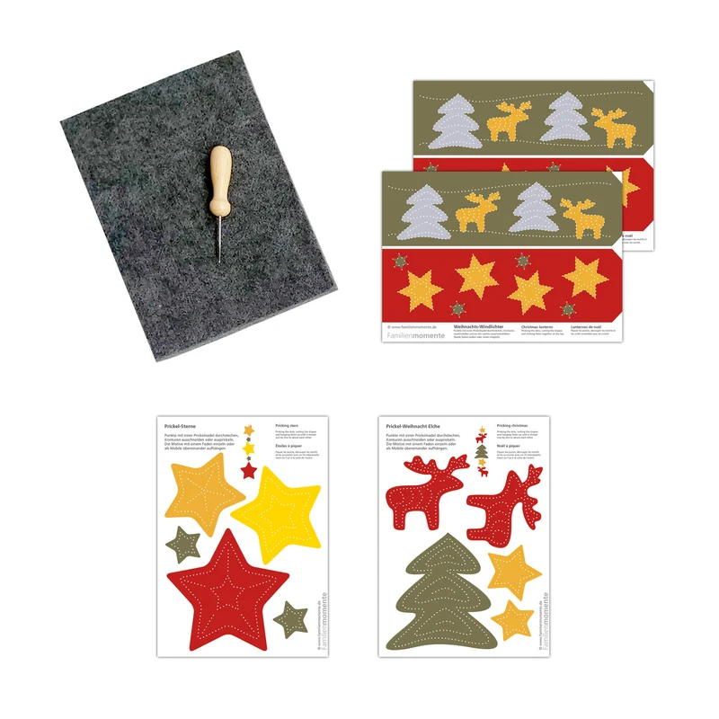 Prickeln für Kinder - Prickelset Weihnachtselche