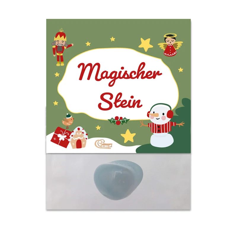 8er Set Glückssteine Weihnachten (Grün)