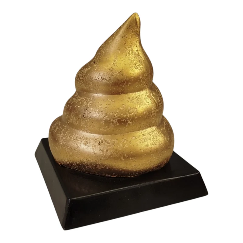 Kackhaufen Trophäe in gold - Scheißhaufen Pokal