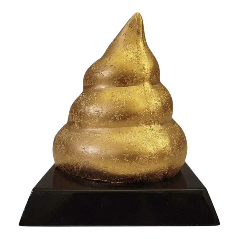 Kackhaufen Trophäe in gold - Scheißhaufen Pokal