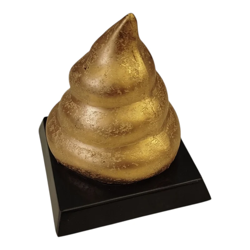 Kackhaufen Trophäe in gold - Scheißhaufen Pokal