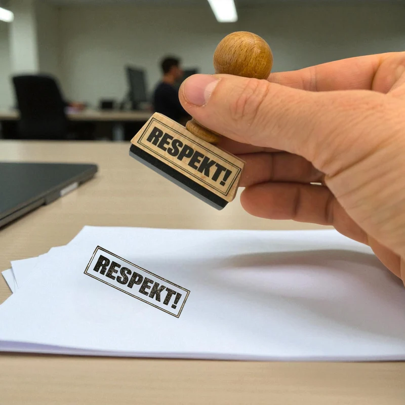 Respekt! Holzstempel