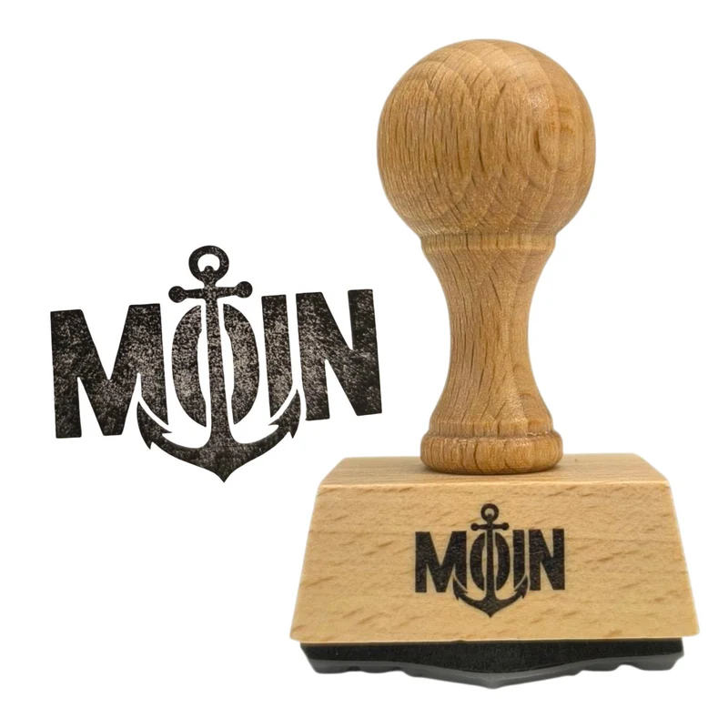 Moin Holzstempel mit Anker