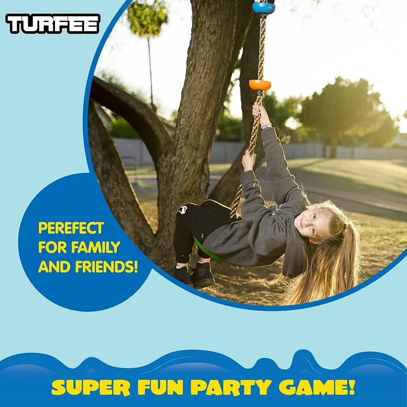 Green Climbing Rope Tree Swing with Platforms and Disc Swings Seat