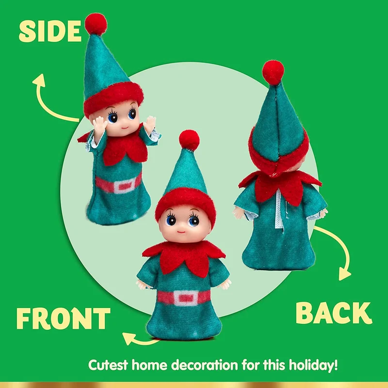 Colorful Costume Vinyl Face Plush Dolls for Christmas, 3 Pcs