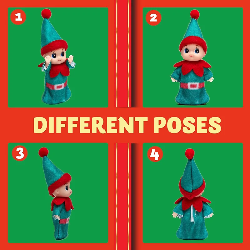 Colorful Costume Vinyl Face Plush Dolls for Christmas, 3 Pcs