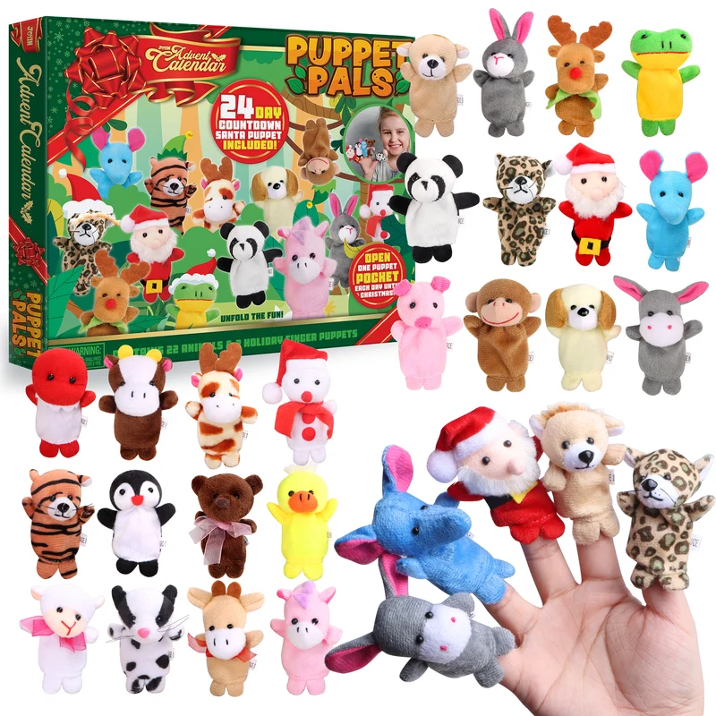 Finger Puppets Advent Calendar, 24 Pcs