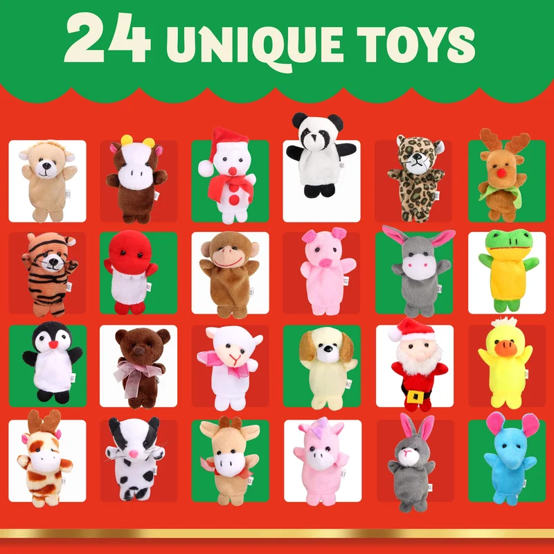 Finger Puppets Advent Calendar, 24 Pcs
