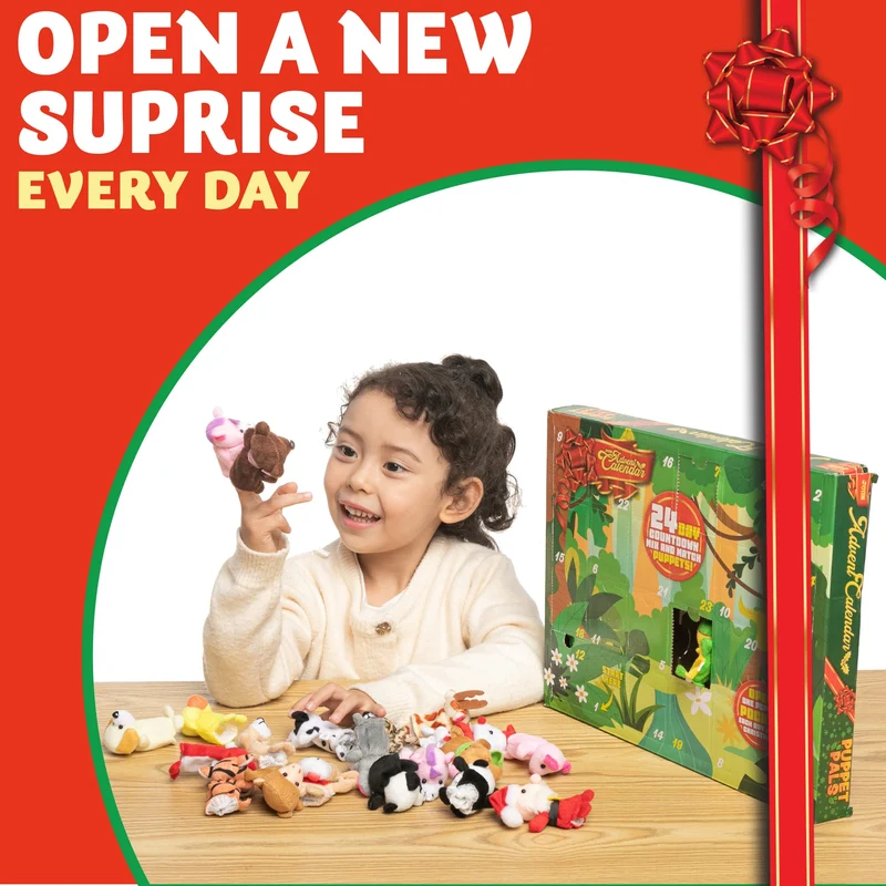 Finger Puppets Advent Calendar, 24 Pcs