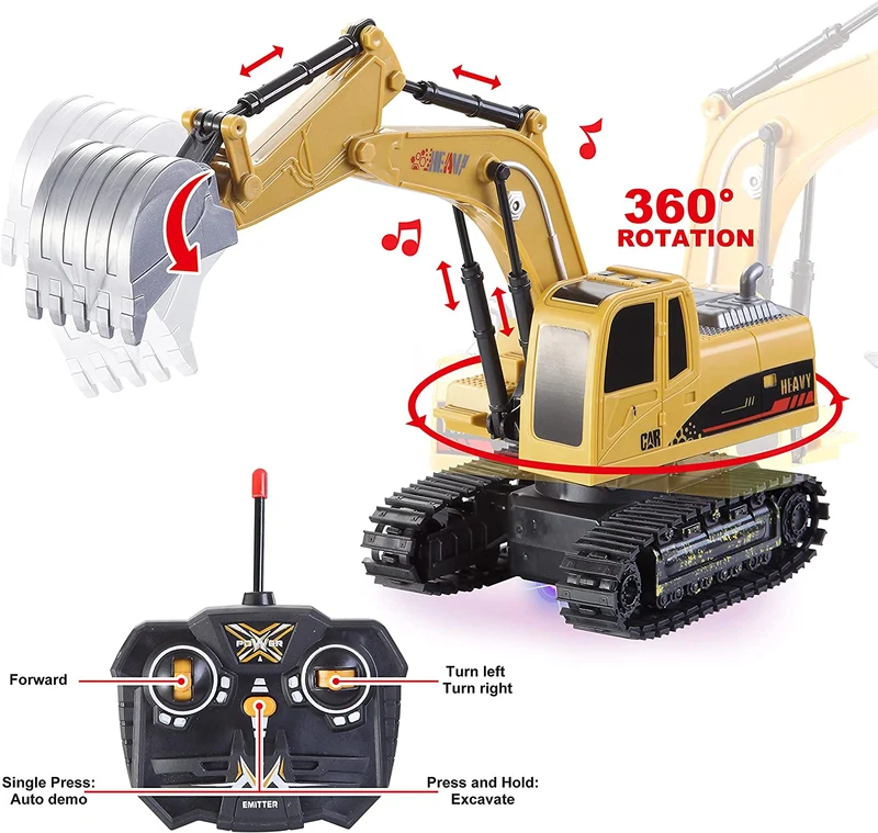 2-in-1 Remote Control Construction Vehicles, 2 Pcs