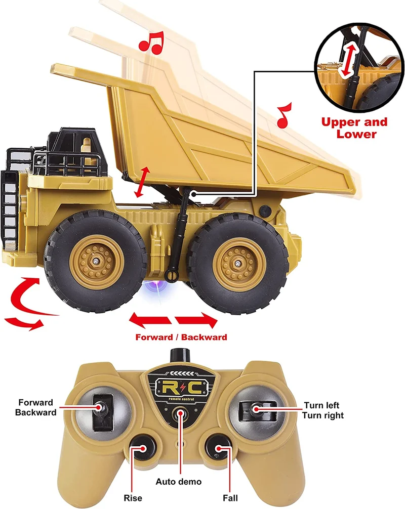 2-in-1 Remote Control Construction Vehicles, 2 Pcs