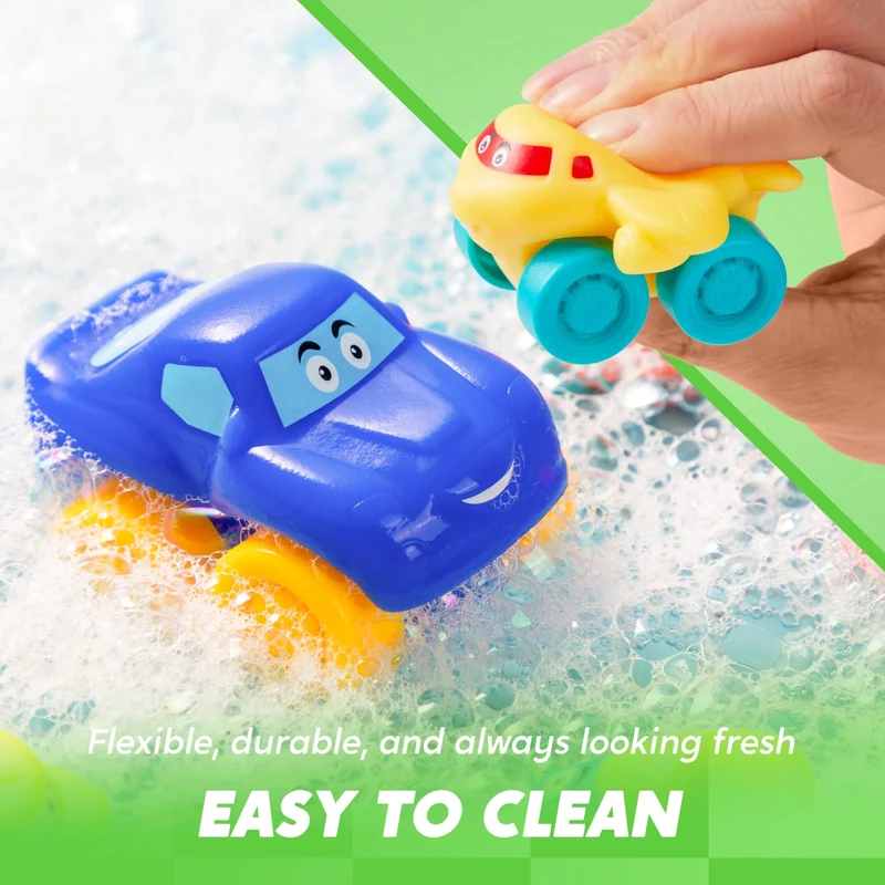 Toy Cars for Toddlers, 8 PCS Rubber Cartoon Cars with Play Mat