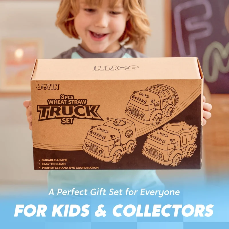 3 Pack Trucks for Toddlers Includes Garbage Truck