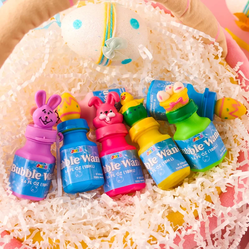 24Pcs Easter Bubble Wands, 8 desigs Bubble Wands with Animal and Easter Egg Characters