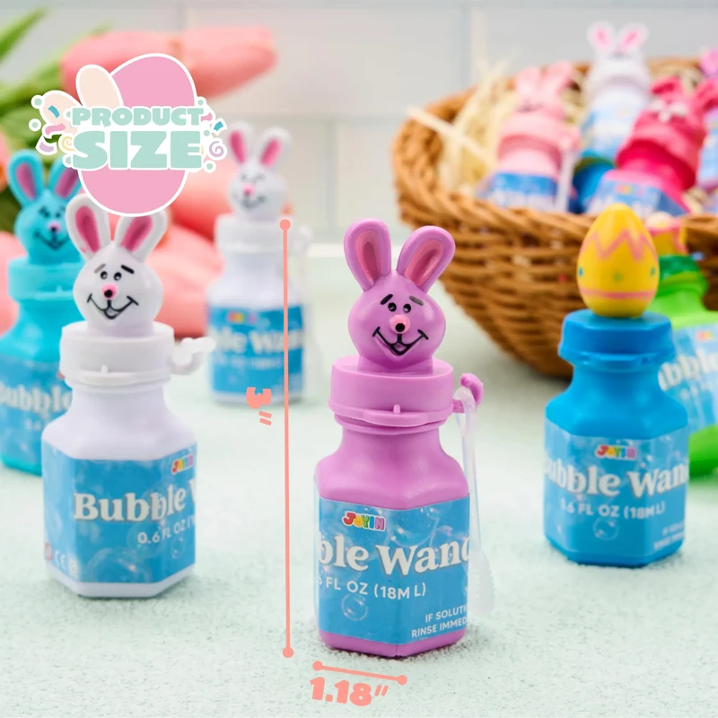 24Pcs Easter Bubble Wands, 8 desigs Bubble Wands with Animal and Easter Egg Characters