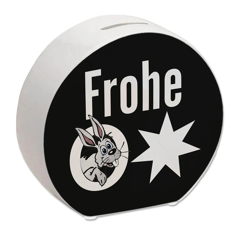 Osterhase Spardose mit Spruch: Frohe Ostern