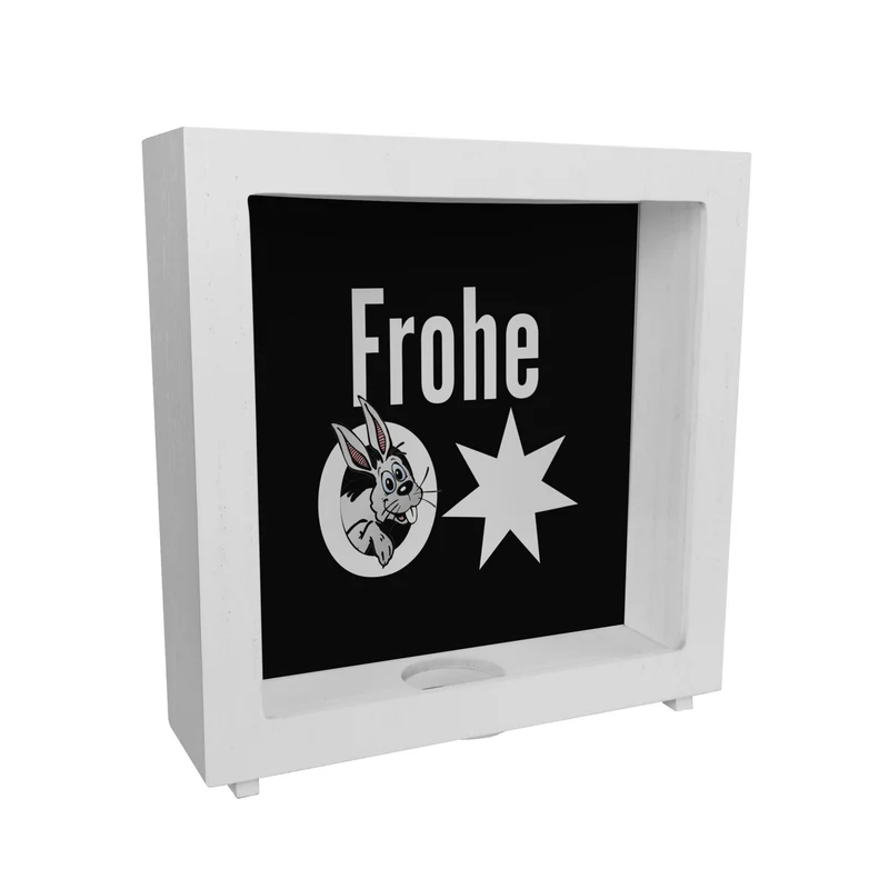 Osterhase Spardose mit Spruch: Frohe Ostern