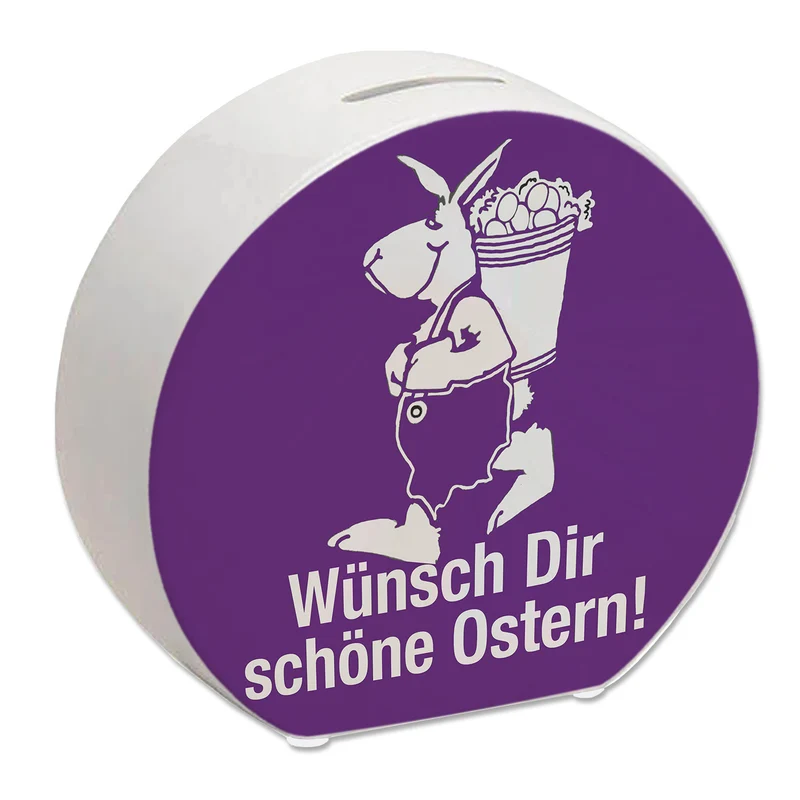 Osterhase Spardose mit Spruch: Wünsch dir schöne Ostern!