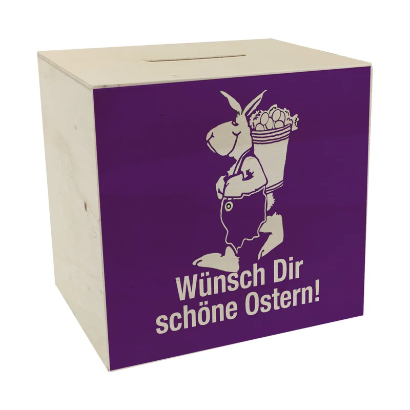 Osterhase Spardose mit Spruch: Wünsch dir schöne Ostern!