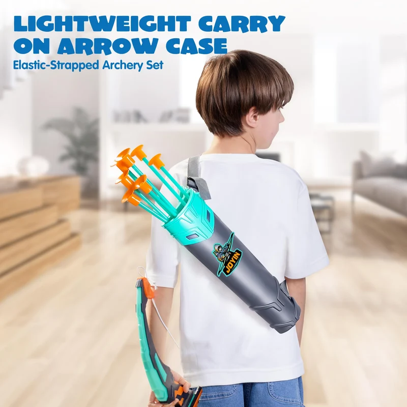 Kids Bow and Arrow Set, LED Light Up Archery Toy - Aqua Blue