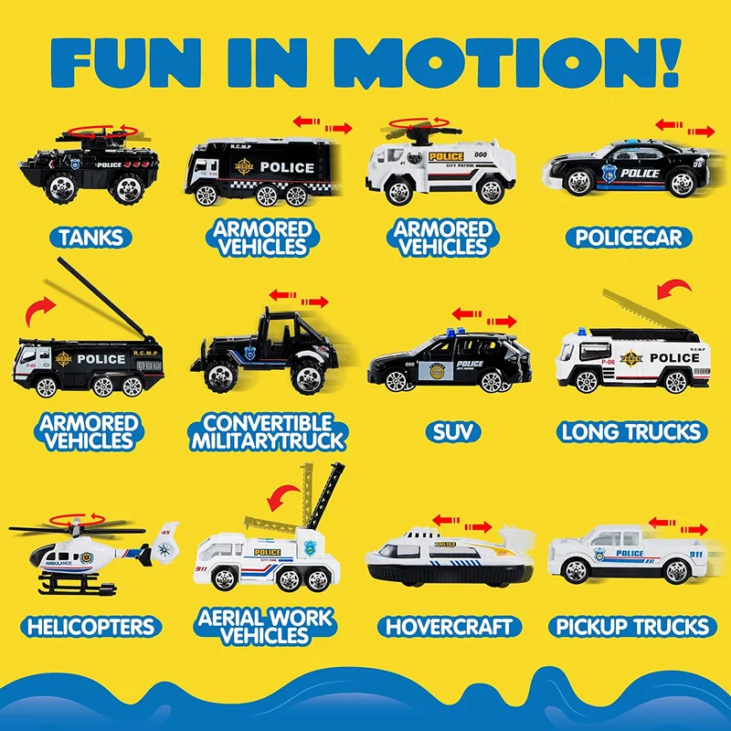25 in 1 Police Carrier Truck Toys Set