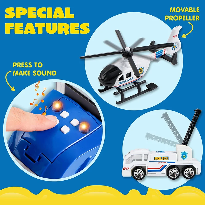 25 in 1 Police Carrier Truck Toys Set