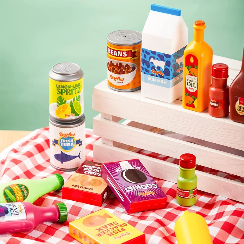 Play Food Grocery Cans, 30 Pcs