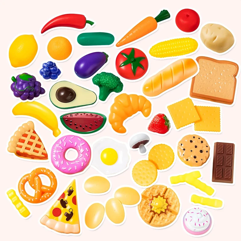 PLAY-ACT Plastic Play Food Toys , 50 Pcs