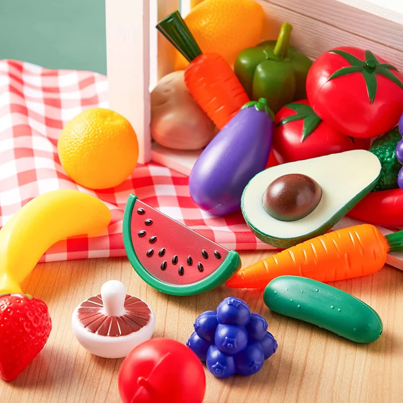 PLAY-ACT Plastic Play Food Toys , 50 Pcs