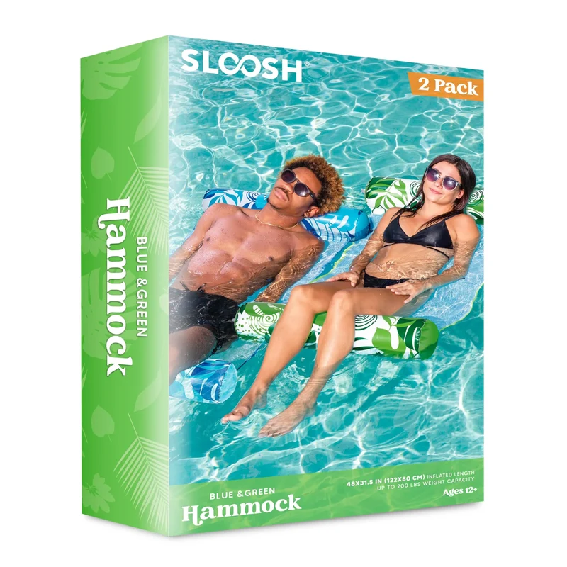 2 Packs 4-in-1 Multi-Purpose PVC Inflatable Pool Floats
