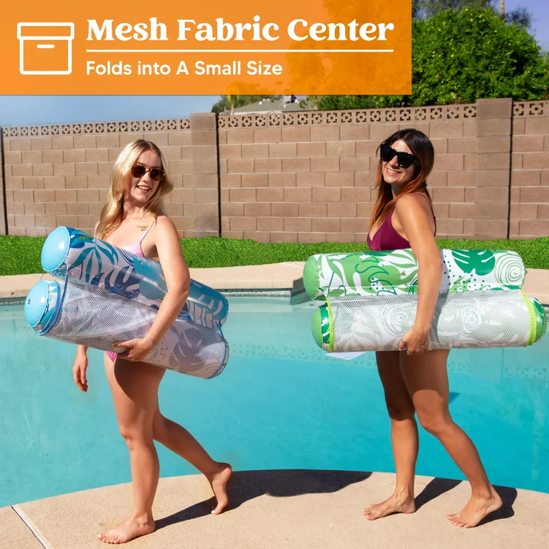 2 Packs 4-in-1 Multi-Purpose PVC Inflatable Pool Floats