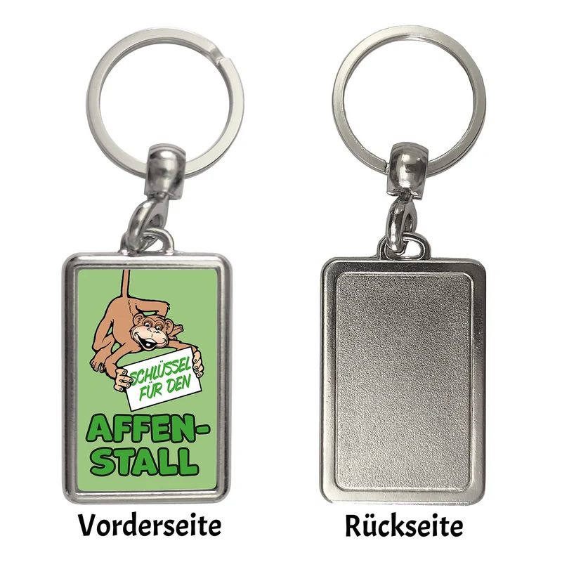 Affe Schlüsselanhänger mit Spruch: Schlüssel für den Affenstall