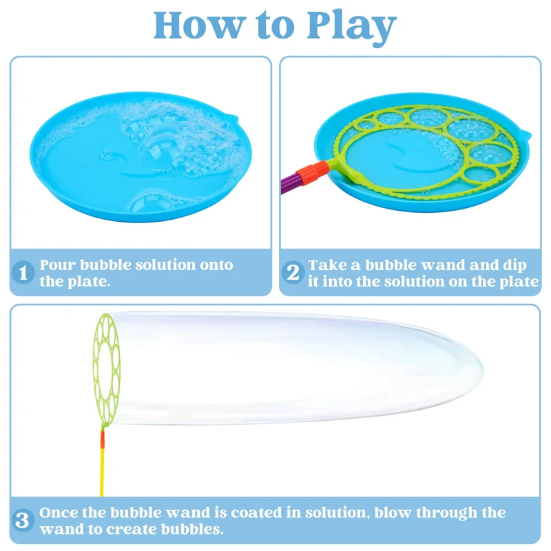 Giant Bubble Wand Toys with Tray Bulk, Large Bubble Maker