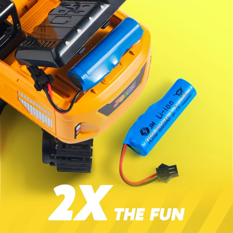 2.4Ghz RC Excavator Toy with Light for Kids Birthday Gift