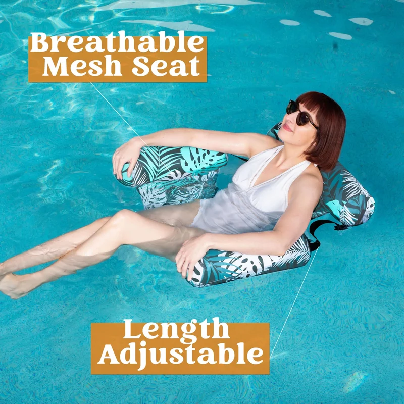 Green Leaves Inflatable Pool Floats Lounge Chairs for Adult
