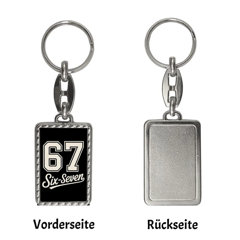 67 six-seven Meme Schlüsselanhänger für Social Media und Internetfans